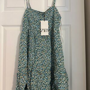 ZARA Blue Floral Dress
